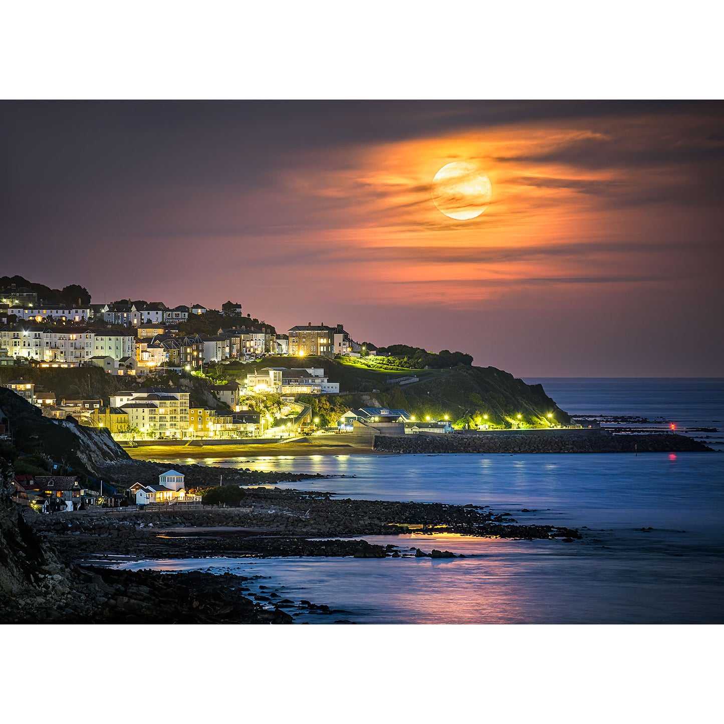 Moonrise over Ventnor - Available Light Photography