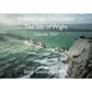 The 2027 Isle of Wight calendar by Available Light Photography features dramatic coastal cliffs, a red and white lighthouse, cloudy skies, and rough seas. A4 ring-bound format. Includes photography by Steve Gascoigne LRPS.