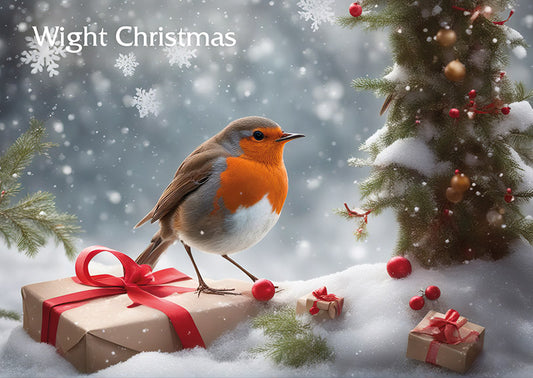 Robin Presents Christmas card