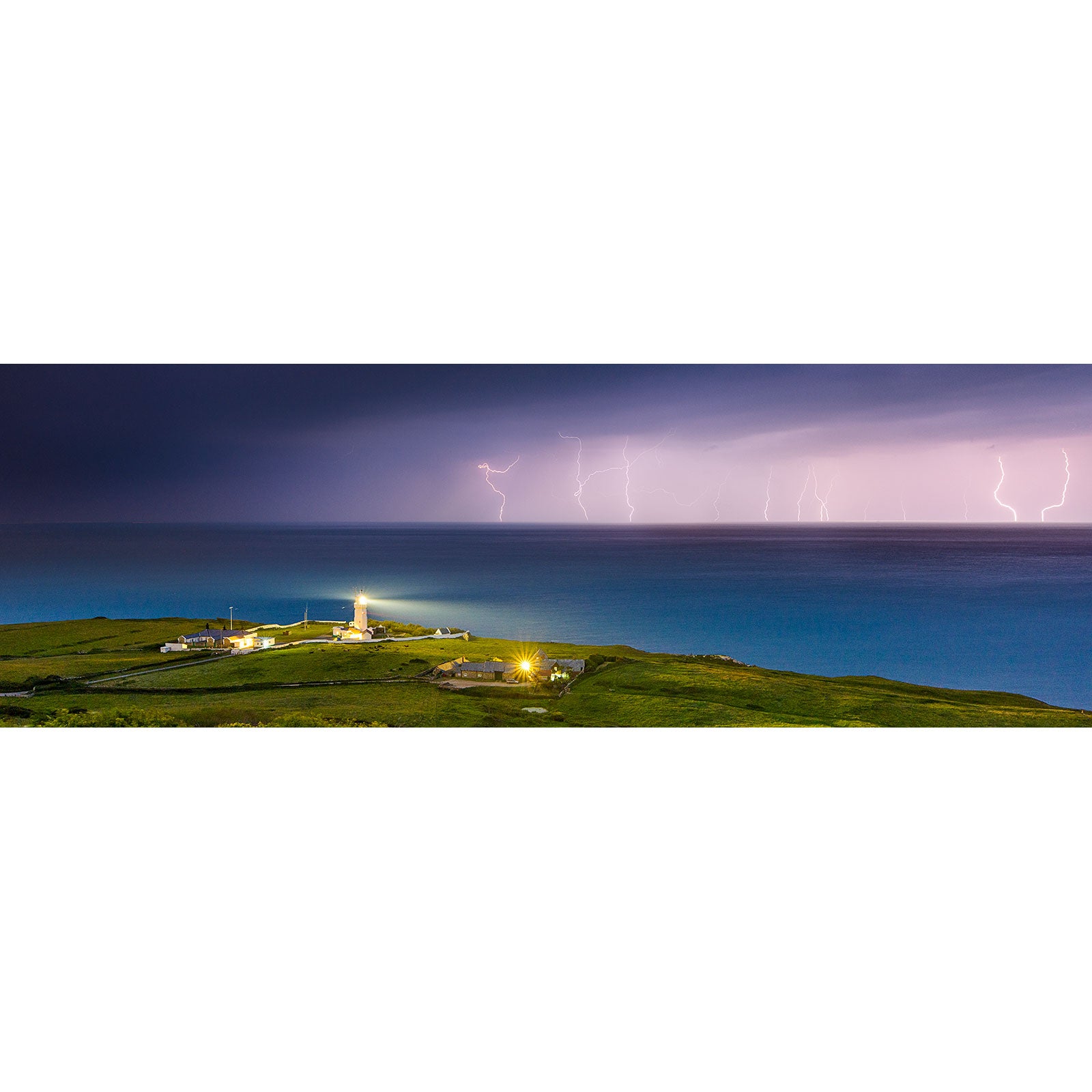 Lightning at St. Catherine's Lighthouse - Available Light Photography