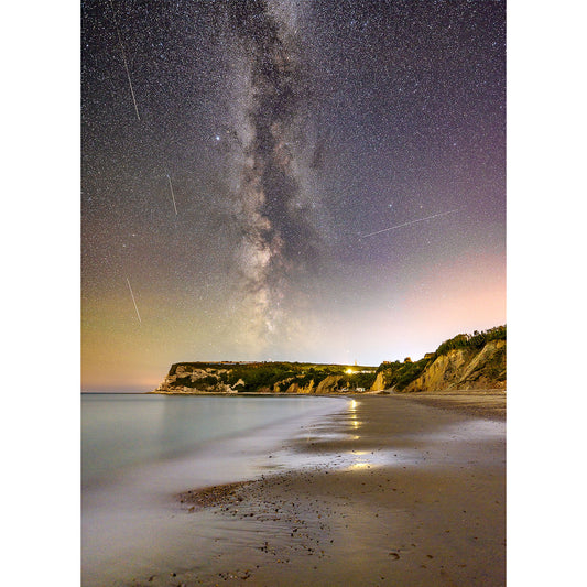 Milky Way and Perseid Meteors, Whitecliff Bay