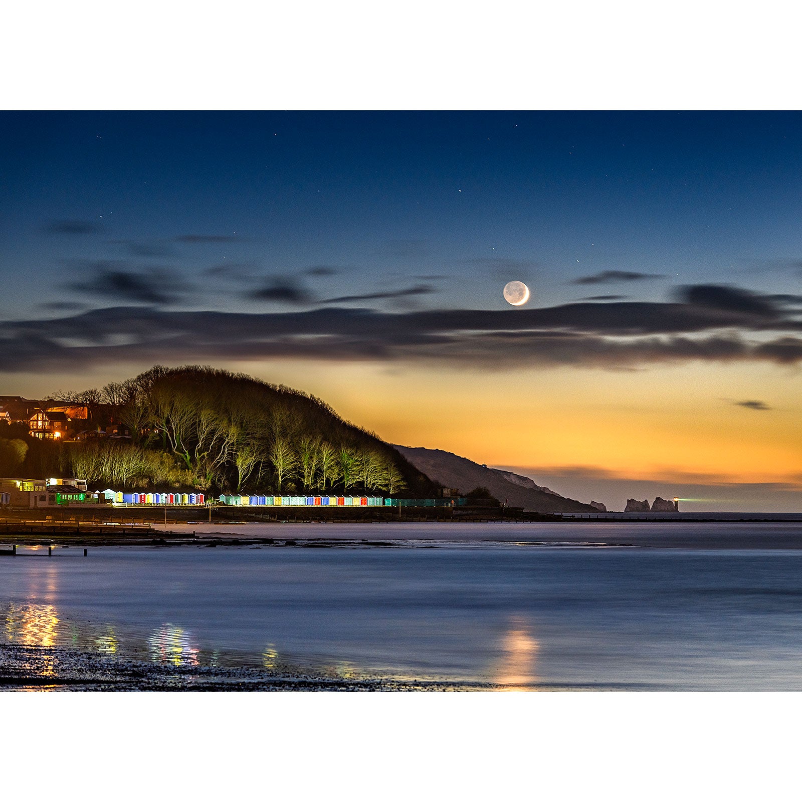 Crescent Moon over Colwell Bay - Available Light Photography