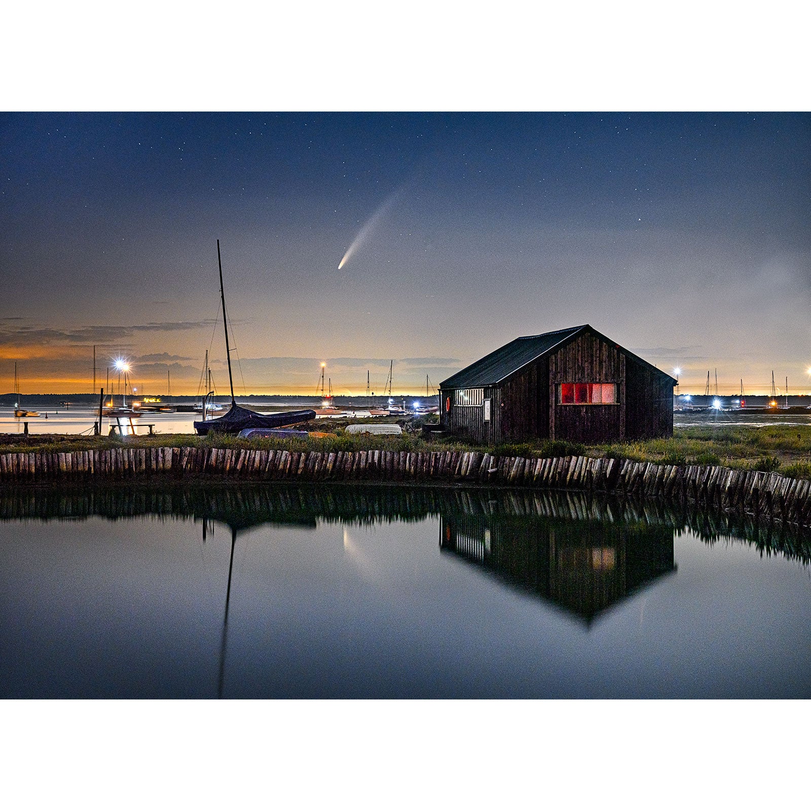Neowise Comet over Newtown Creek - Available Light Photography