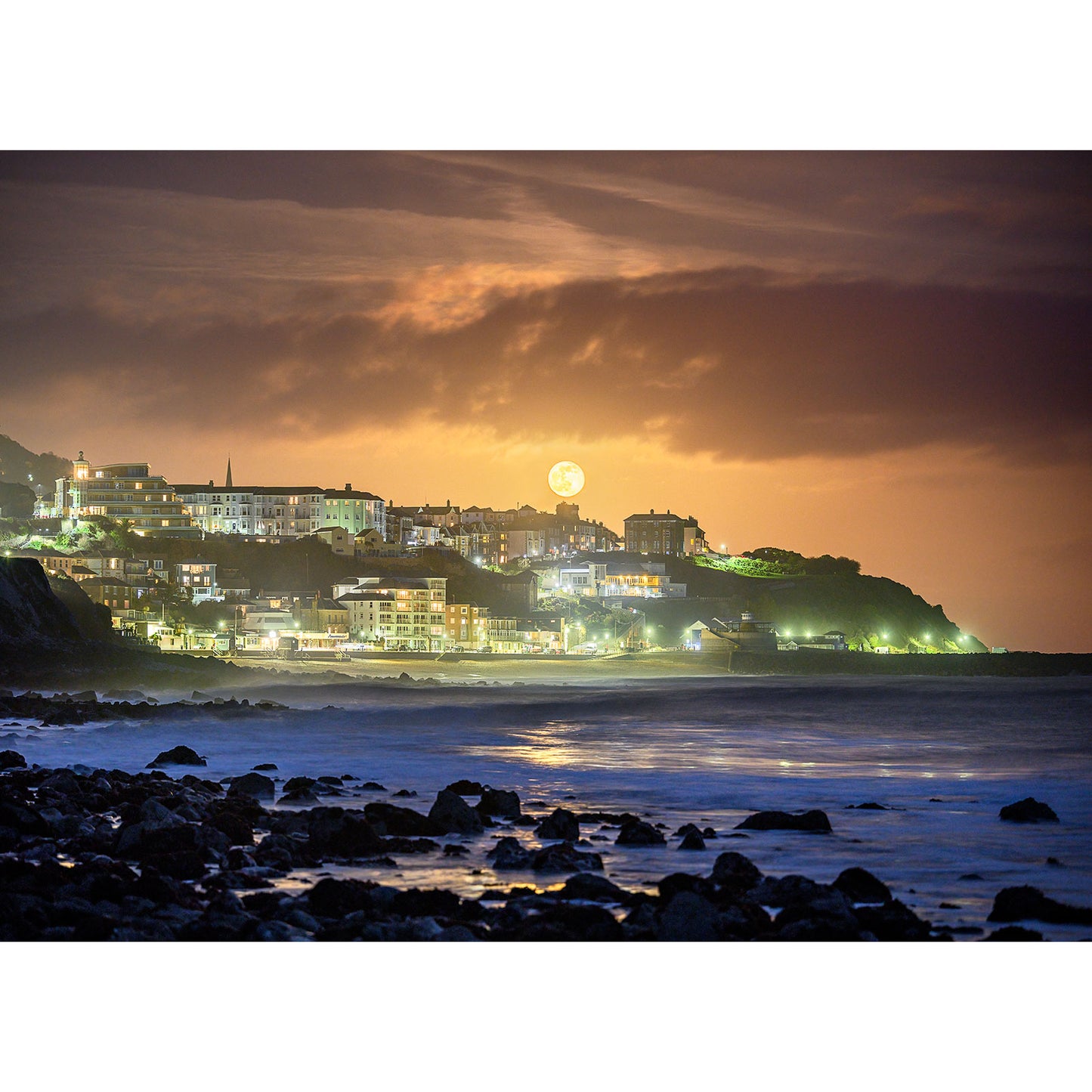 Moonrise over Ventnor - Available Light Photography