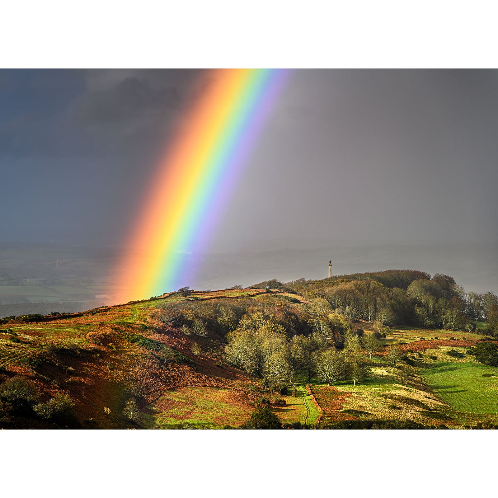 Rainbow over The Hoy Monument - Available Light Photography