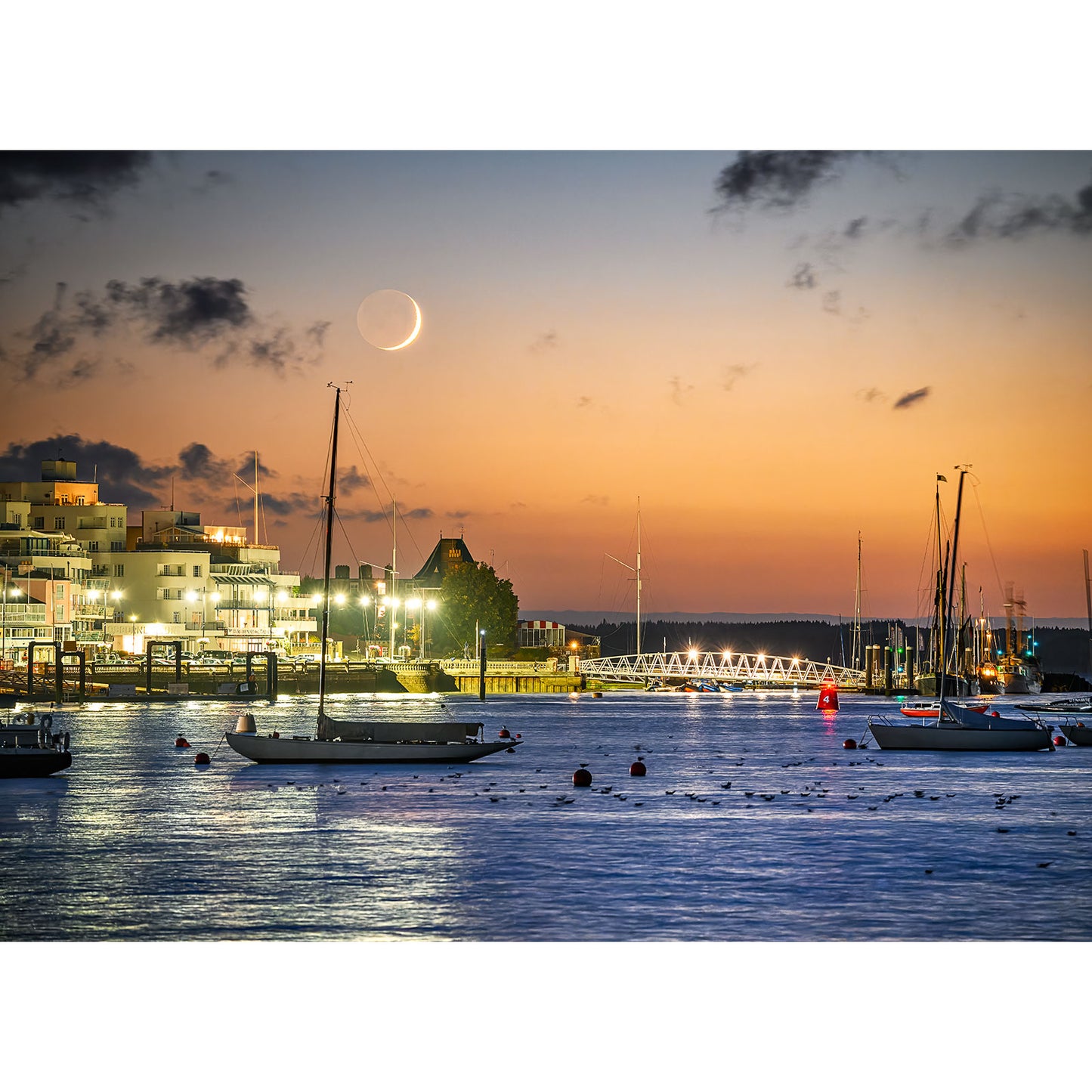 Crescent Moon over Cowes
