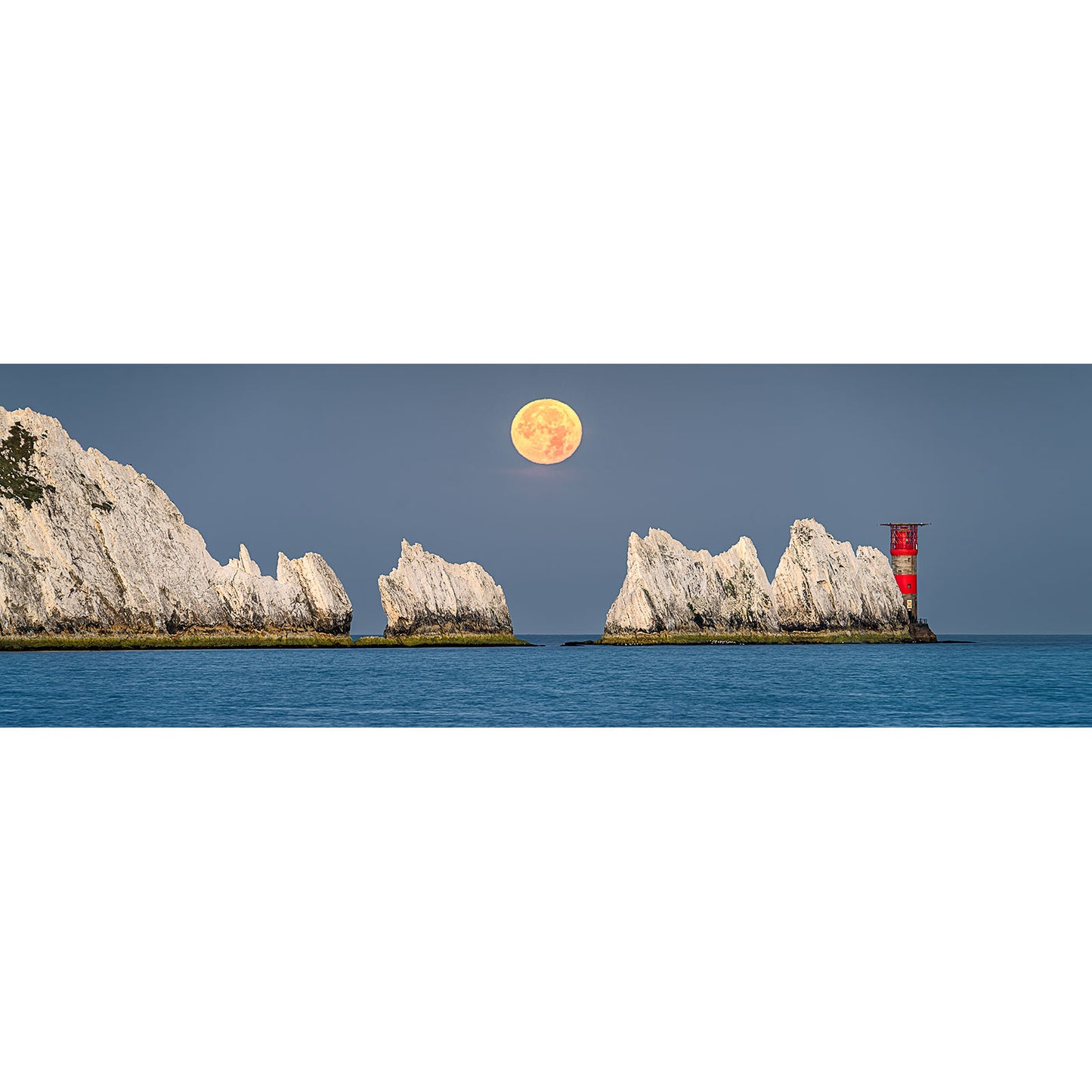 Moonset at The Needles - Available Light Photography