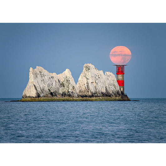 Moonset over The Needles - Available Light Photography